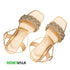 Party Wear Golden Fancy Sandal Renewalk 4521
